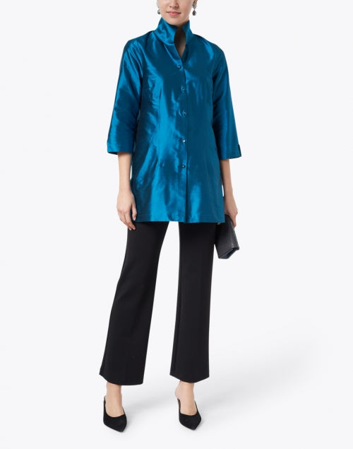 Jules Black Stretch Knit Wide-Leg Pull-On Trousers