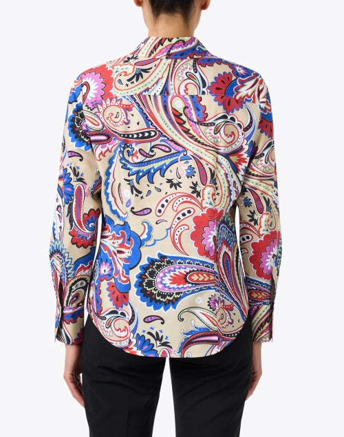 Stylish Diane Tan Paisley Printed Women's Blouse Top