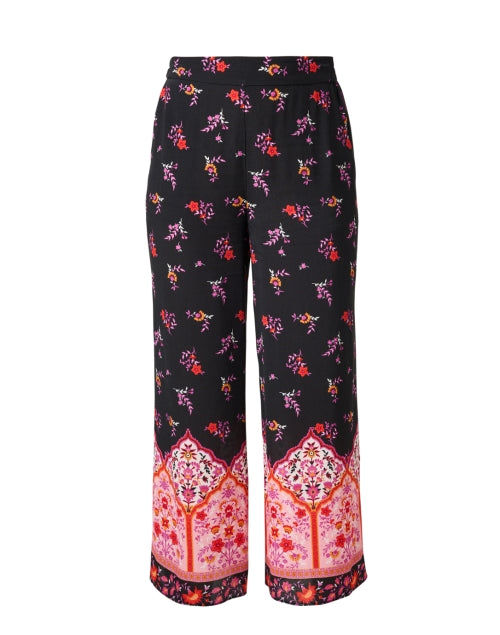 Stylish Ave Black Multi - Printed Pull - on Wide - Leg Pants