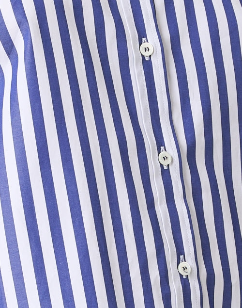 Rosso35 Silk Striped Blouse with Colorful Floral Back Design