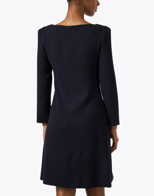 Vale Women's Navy-Colored Wool Crepe Formal Dress
