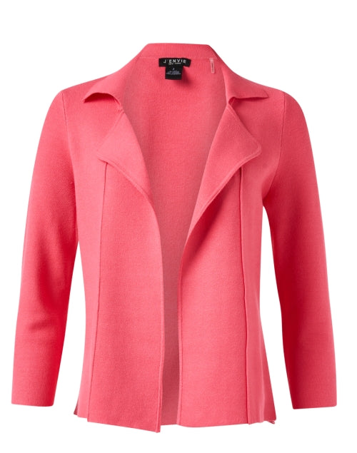 Stylish Blossom Pink Women's Knitted Jacket for a Sophisticated Look