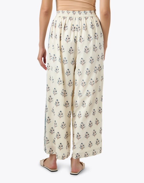 Hannah Artwear Emmy Ivory Cotton Wide-Leg Drawstring Waist Pants