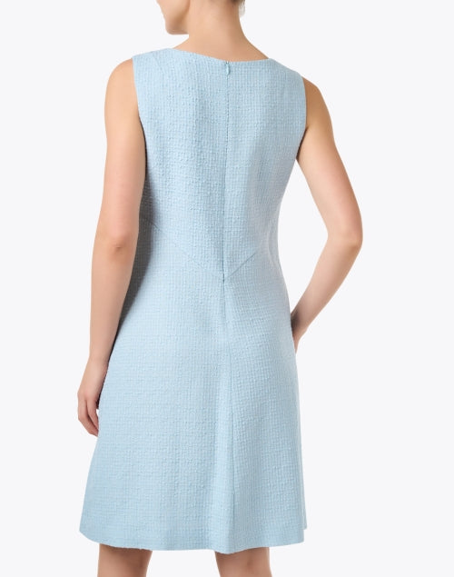 Sky Blue Wool Tweed Women's Sam Dress for a Polished Look