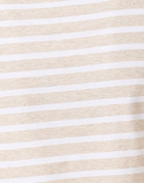Minquidame Luxury Beige and White Striped Cotton Casual Top for Everyday Wear