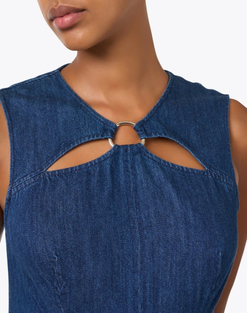 Elegant Maria Women's Indigo Denim A-Line Dress