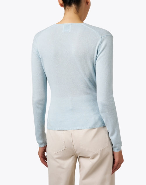 Stylish Blue Wool and Cashmere Blend Wrap Sweater for Fashion Lovers