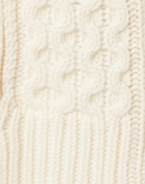 Upstate Essential Ivory Soft Merino Wool Cable Knit Dickey for Cold Weather