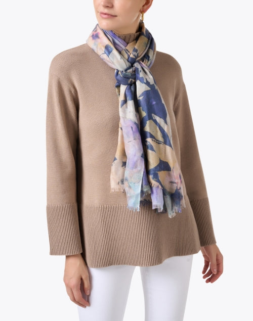 Exquisite Moonlit Multi - Patterned Silk and Cashmere Blend Scarf for Fashion Accessories