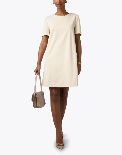 Elegant Ivory Stretch Shift Dress by Harris Wharf London