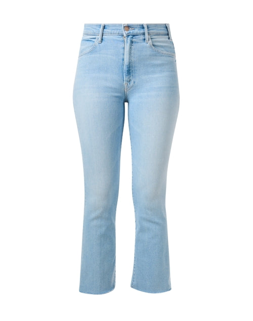 The Light Blue Frayed Ankle - Length Hustler Style Denim Jeans
