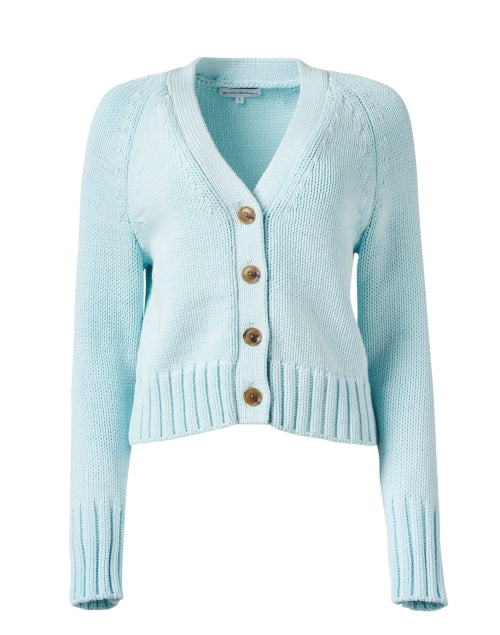 Stylish Aqua Blue Cotton-Mixed Cardigan for Year-Round Wear