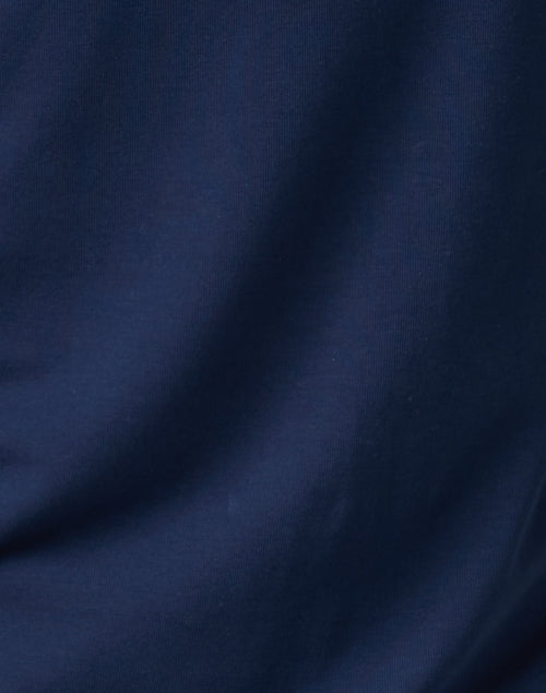 Stylish Navy Peruvian Pima Cotton Tee with Ruched Set - in Sleeves