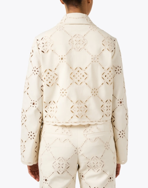 Veronica Beard's Elegant Ivory Cropped Cutout Adelaide Jacket