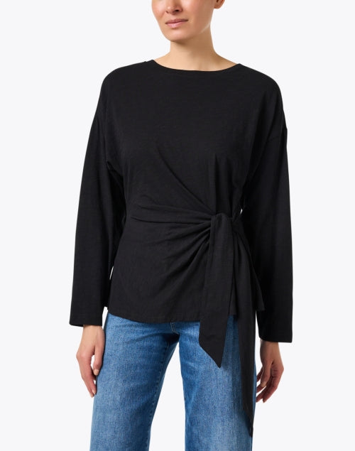 Stylish Vanina 100% Cotton Black Top for Effortless Sophistication