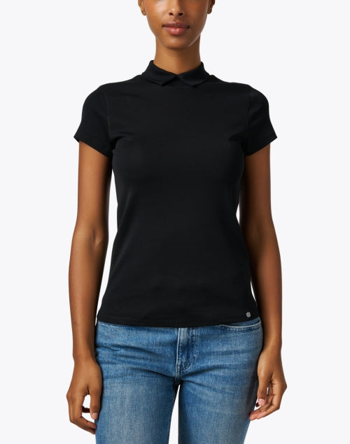 Navy Blue Knitted Women's Short Sleeve Top - A Classic Wardrobe Essential