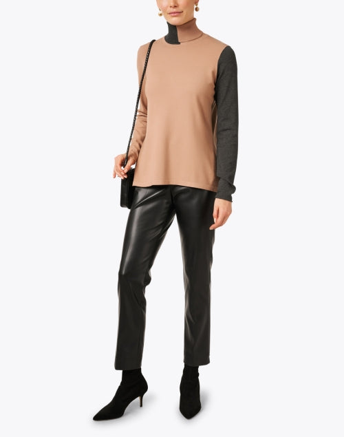 Annie's Stunning Black Faux Leather Straight - Leg Pull - On Pants