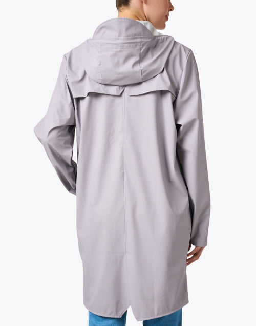 Light Purple Long Scandinavian-Inspired Waterproof Raincoat for Rainy Days