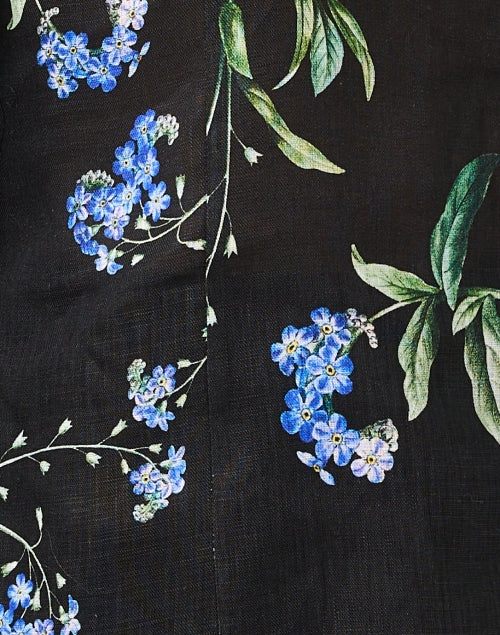 Stylish Rita Black Floral Linen Jacket for Special Occasions
