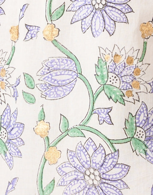 Oliphant's Presidio Mini Dress with Stunning Purple and Gold Floral Print
