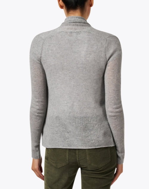 Grey Mini Trapeze Style Cashmere Women's Cardigan for Layering