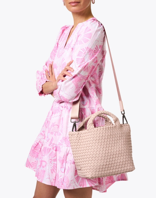 Stylish Small Pink Hand - woven St. Barths Handbag for City Girls