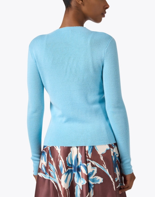 Marie Blue Luxury Merino Wool Women's Sweater for Layering