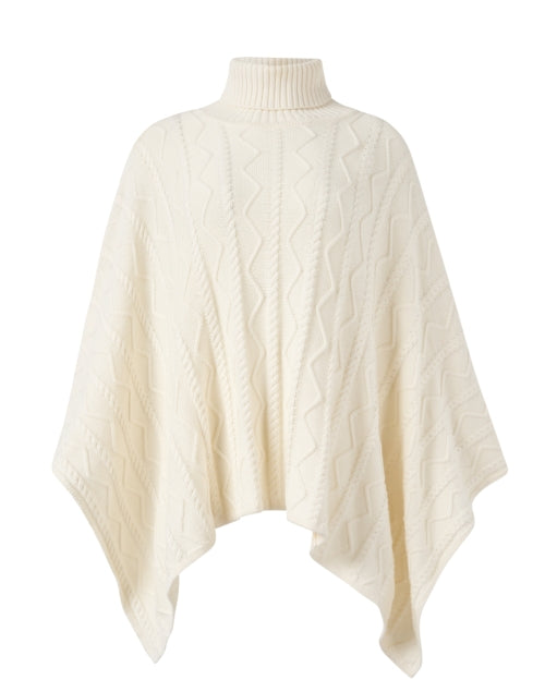 Perry Soft Ivory Cotton - Cashmere Cable - Knit Poncho
