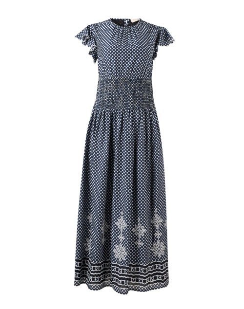 Stylish Aurelia Navy-Printed Cotton Women's Summer Dress