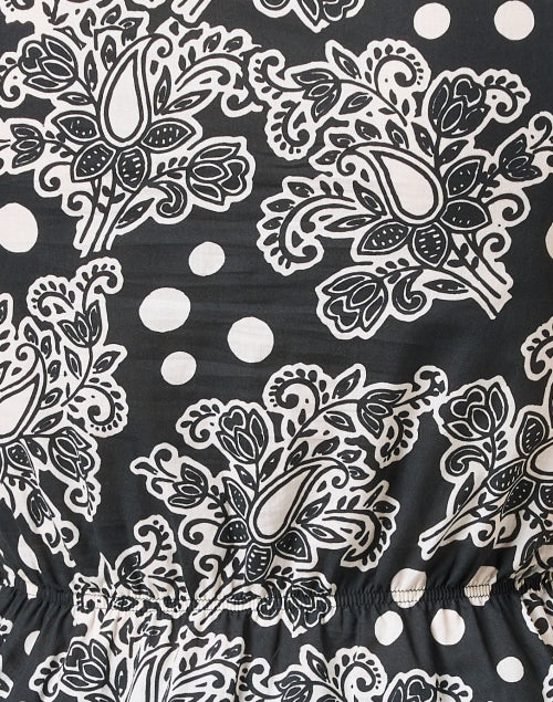 Stylish Irene Black and White Patterned Sleeveless Cotton Top for Women