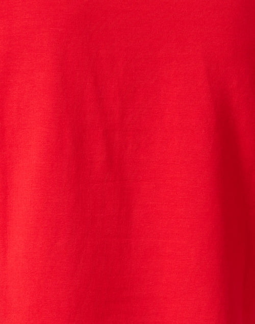 Stylish Red Pima Cotton Long Sleeve Mock Neck Women's Top