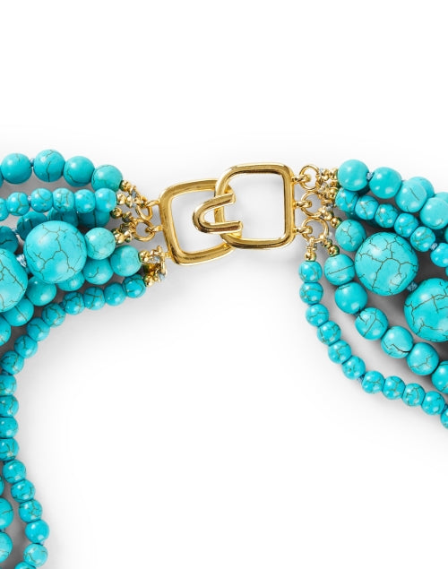 Stylish Turquoise Multi-Strand Beaded Necklace by Kenneth Jay Lane