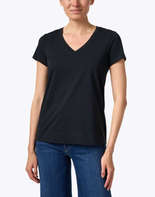 Stylish Modern Light Purple Cotton V-Neck Tee for Women