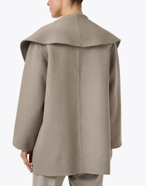 Stylish Finley Taupe Wool Shawl-Style Outerwear Coat
