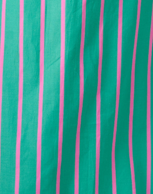 Stylish Ellis Dress with Green and Pink Stripes