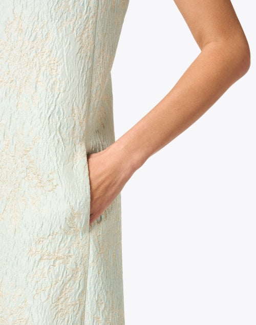 Paule Ka Light Green Jacquard Sophisticated Shift Dress for Women