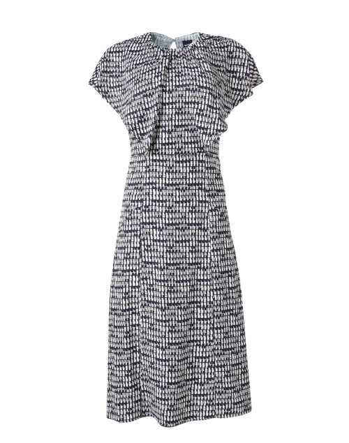 Stylish Domicia Black-and-White Patterned Women's Midi Dress