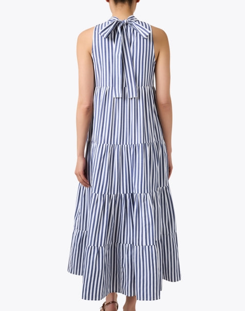 Navy and White Striped Relaxed-Fit Cotton Halter Rosalina Dress
