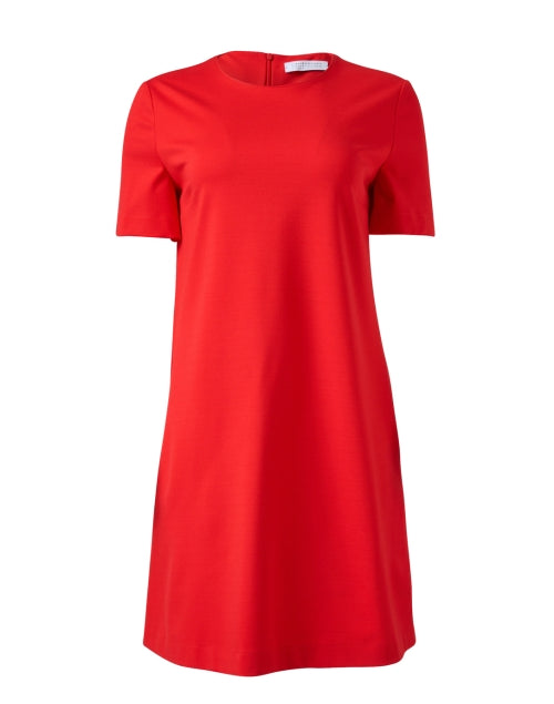 Feminine Red Shift Style Dress by Harris Wharf London