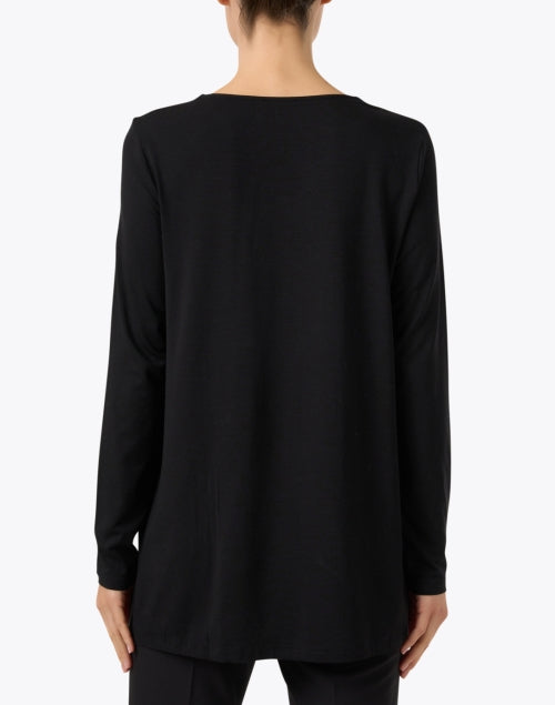 Stylish Black Stretch Jersey Relaxed-Fit Tunic Top