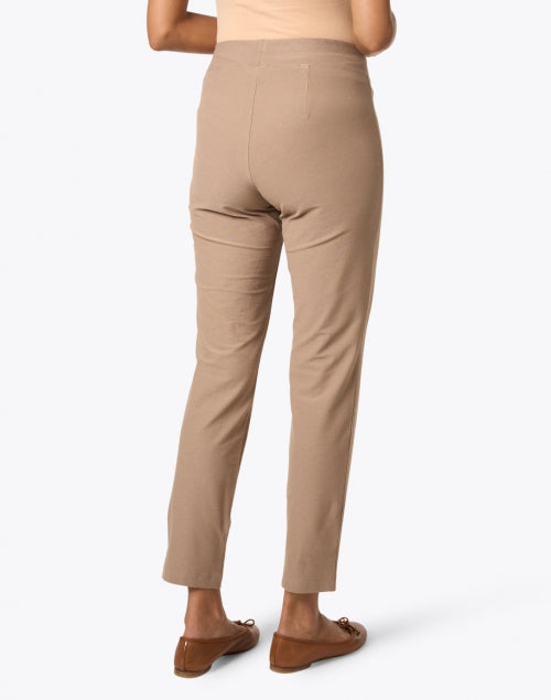 Eileen Fisher Women's Everyday Barley Beige Stretchy Crepe Material Slim-Fit Ankle Pull-On Pants