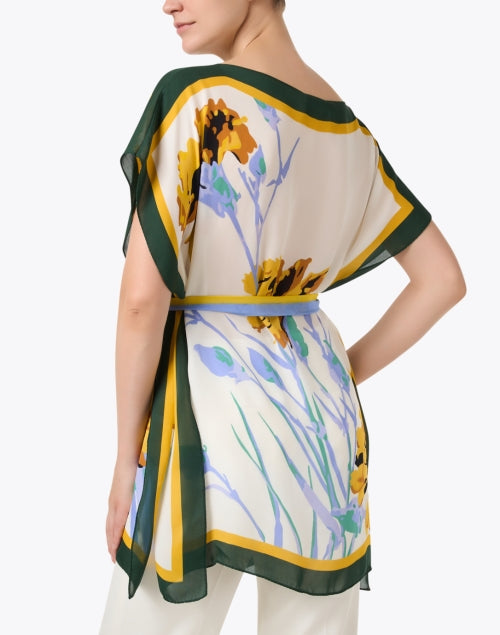 Pamela Women's Floral Patterned Pure Silk Tunic Style Top