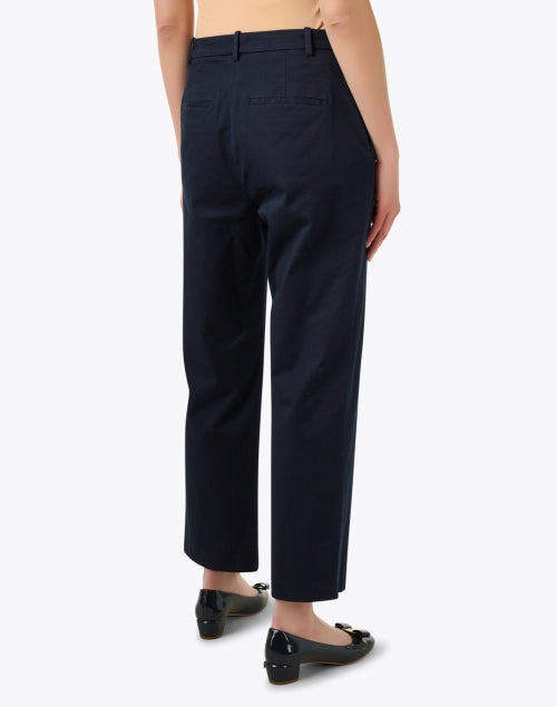 Navy Blue Men's Straight-Leg Cotton Chino Pants