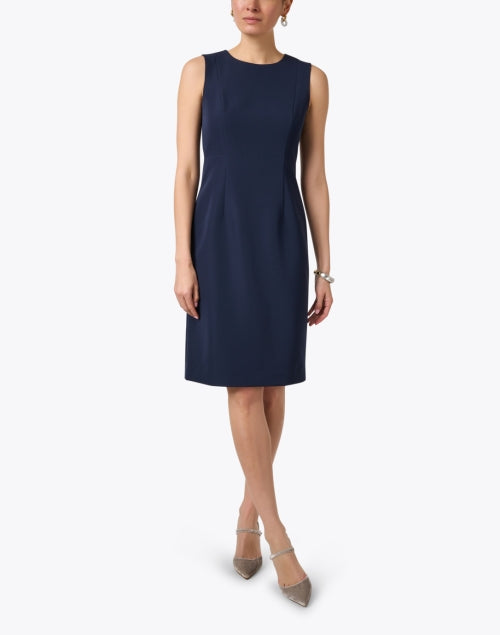 Stylish Meridian Navy Mini Dress with Flattering Slim Fit