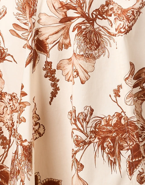 Floral Print Cotton Cream Shirt-style Dress for Women