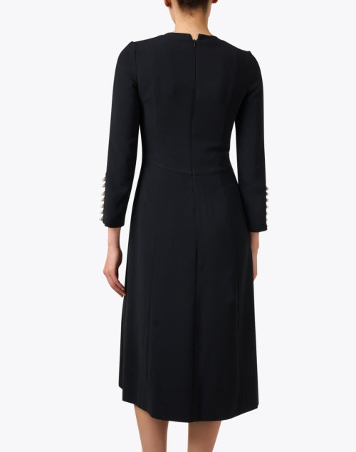 Vanessa Women's Elegant Black Stretch Crepe Evening Dress