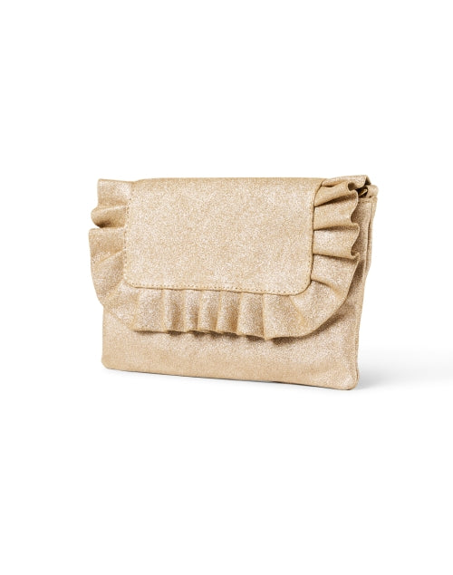 Riwana Luxury Gold-Colored Leather Clutch Bag