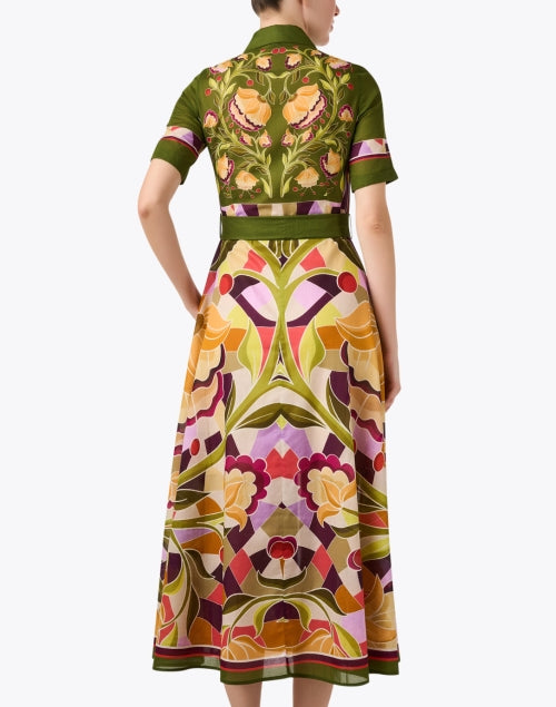Stylish Green Multi - Floral Printed 100% Cotton Shirt - Style Dress by Franco Ferrari