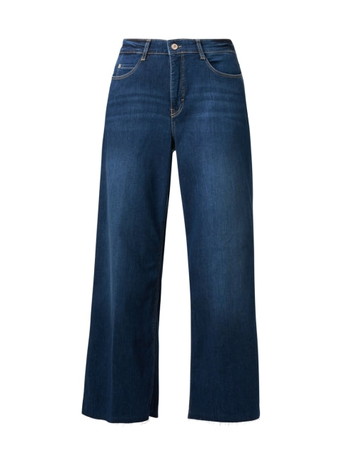 Dreamy Blue Stretch Cotton Wide Leg Women's Jeans