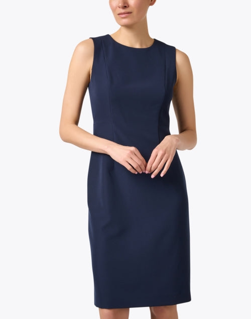 Stylish Meridian Navy Mini Dress with Flattering Slim Fit